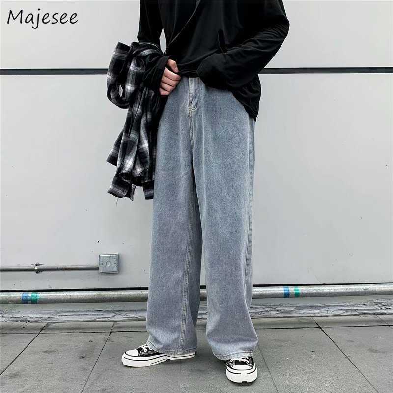

Jeans Men Mopping Wide Leg Trousers 3XL Baggy Harajuku Hip-hop High Street Kpop Chic Retro Vintage Korean Style Teens Fashion X0621, Dark blue