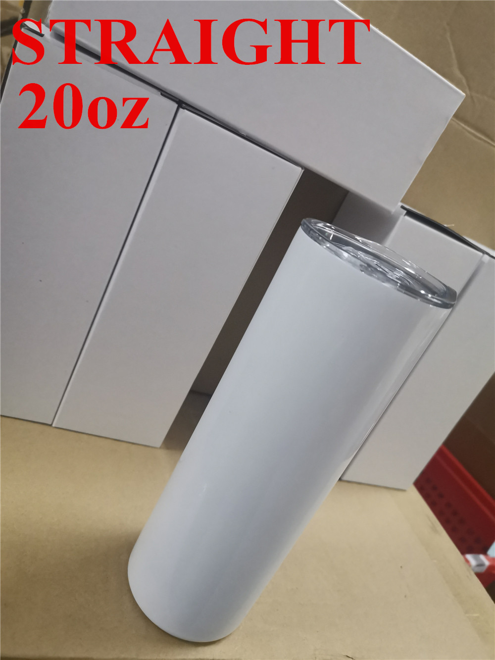 

20oz Sublimation Skinny STRAIGHT Tumblers with Straw Stainless Steel Water Bottles Drinkware Double Insulated Cups Office Party Mugs Wholesale