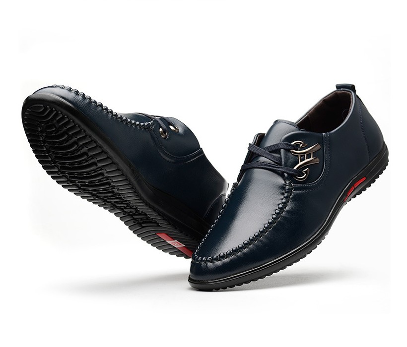 

Men Shoes Fashion Summer Autumn Loafers Mens Comfy High Quality Leather Drive Footwear Casual Shoe, Blue