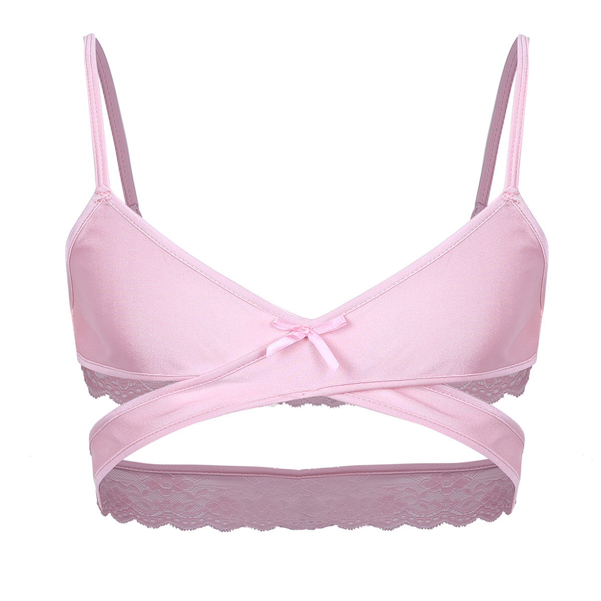 

Mens Sissy Bra Tops Lingerie Night Underwear Adjustable Spaghetti Straps Cross Over Back Wire-free No Padded Bra Tops Bralette