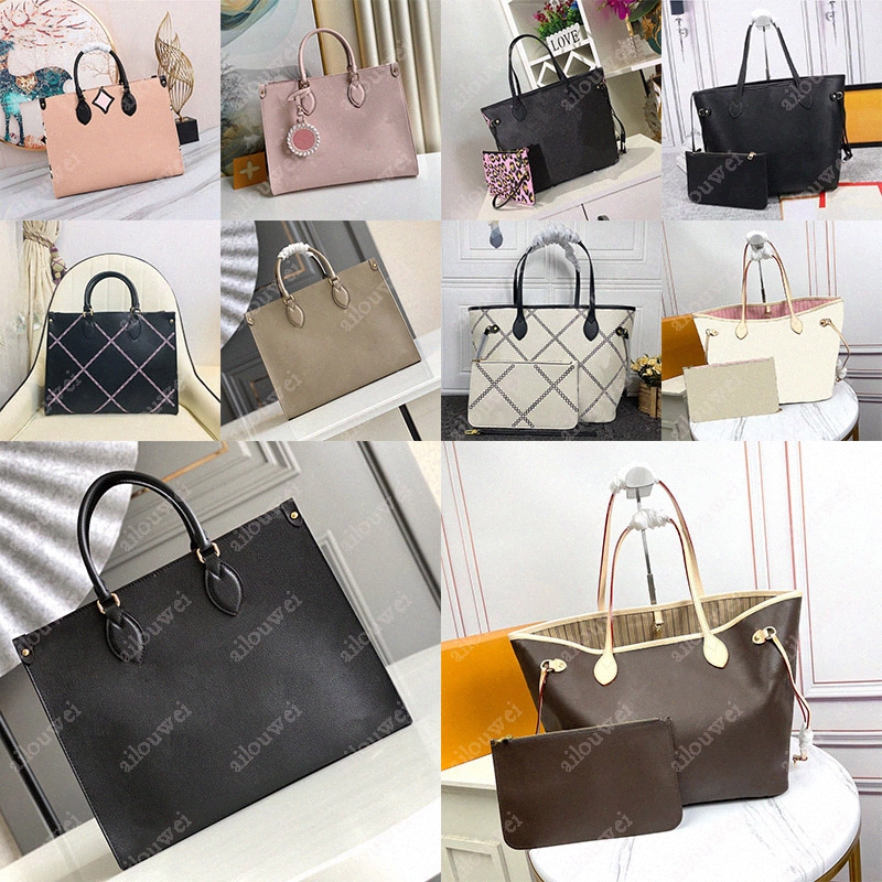 

Designer Onthego Luxury Tote Bag Handbags Embossed By The Pool Fashion Shoulder louise Leather vutton PM MM GM viuton Black neverfull Shopping Bags
