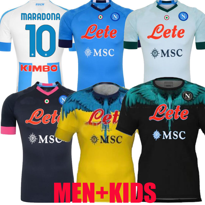 

20 21 Napoli soccer jersey Burlon RPG Naples football shirtS special edition 2021 2022 maillot de foot KOULIBALY camiseta INSIGNE Lozano OSI, Black;yellow