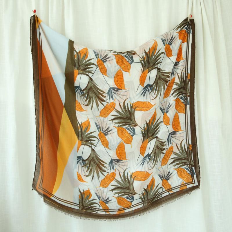 

Winter 2021,leaves Printing Scarf,cotton Silk Scarf,Shawls And Scarves,wraps Shawls,british Style,women Cape,head Wrap,bohemian Bandanas