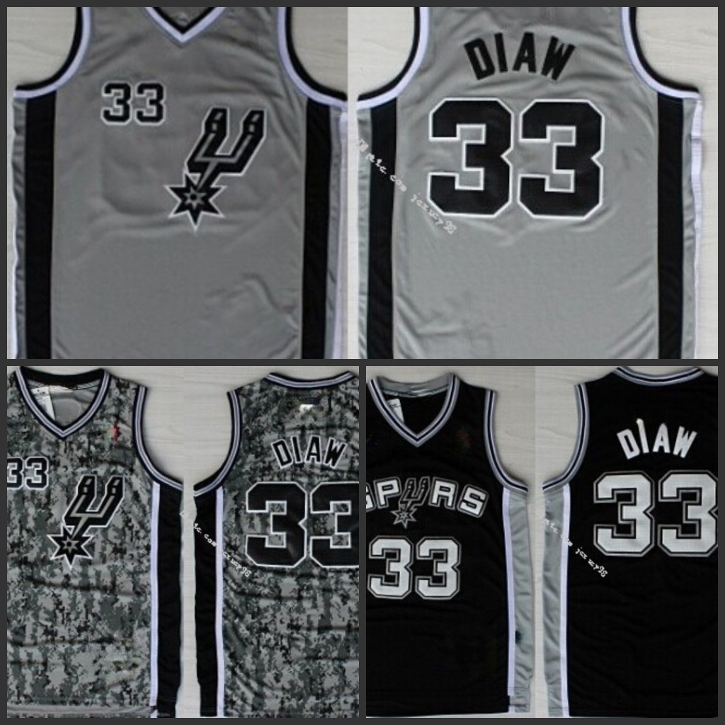 

San Antonio Spurs men #33 Boris Diaw Green retro Basketball Jersey, Black