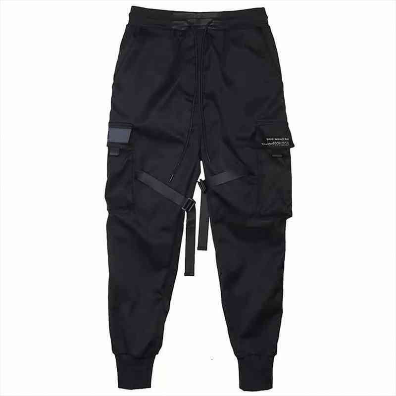 

fashion slim casual sports sweatpants women pant drawstring multi pockets straps ankle tied cargo pants long trousers gym, Black