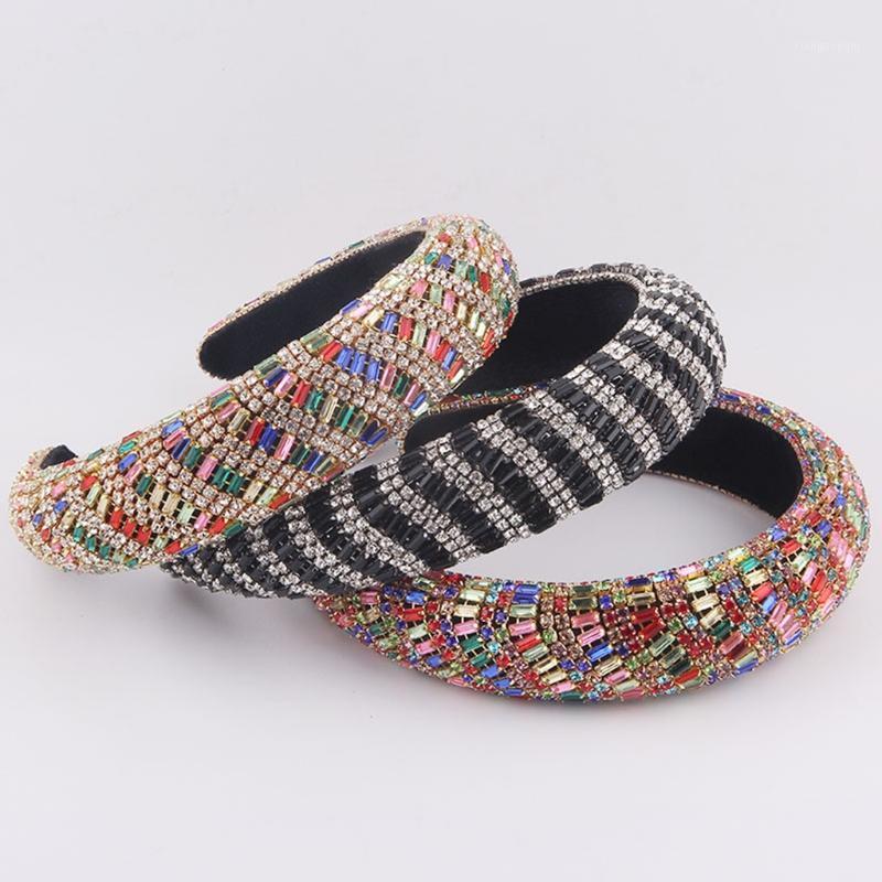 

Hair Clips & Barrettes Baroque Tiaras Wide Headband Luxurious Color Crystal Rhinestones Hoop Female Girls Headwear Accessories C1FE, Golden;silver