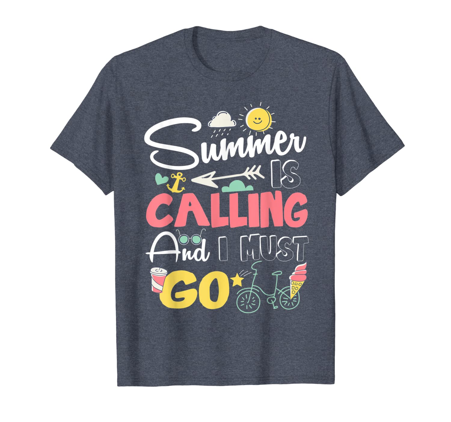 

summer is calling and i must go shirt, White;black