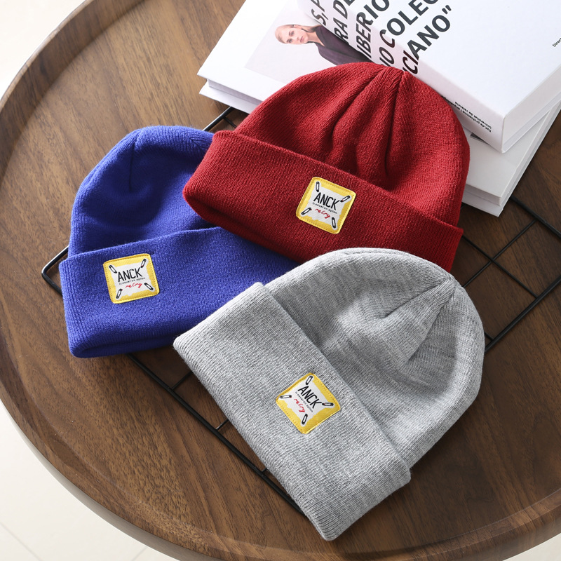 

Fresh Korean Style Japanese Curling Patch Beanie Hat Student Couple Outdoor Sports and Casual Woolen Cap No. 5, Yellow