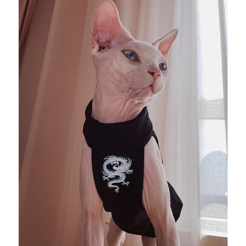 

Cat Costumes Sphinx Clothes Cooling Vest For Sphynx Summer Breathable T Shirt Clothing Dragon Hip Fashion Suit Hop