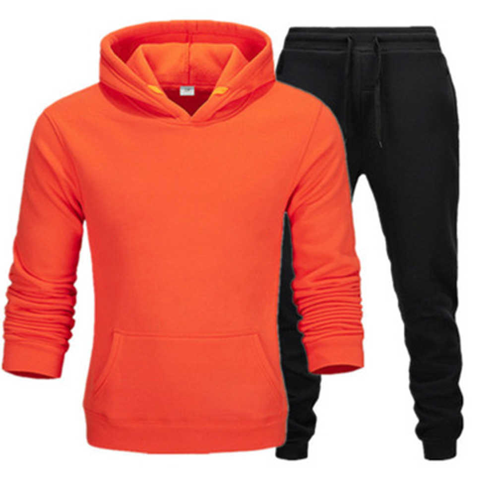 

best-selling Spring Autumn Men's Brand Designer Luxury Sports Suit Running Fashion brand men's designer luxury Track suitsQCsfQz, White image orange coat black pant
