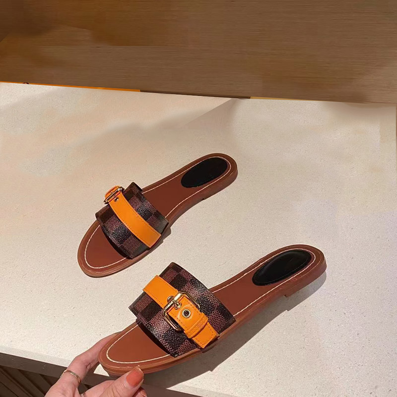 

belt buckle Flat Mule Slippers Designer Womens Luxurys Designers Sandals Genuine Leather Ladies Dauphine Outdoor Casual Slipper Flip Flops Scuffs, Black