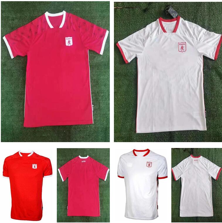 

2021 2022 AmÃ©rica de Cali soccer jerseys home red away white 21 22 Rafael Carrascal Jeison LucumÃ­ YesÃºs Cabrera Duvan Vergara football shirt, Black;yellow