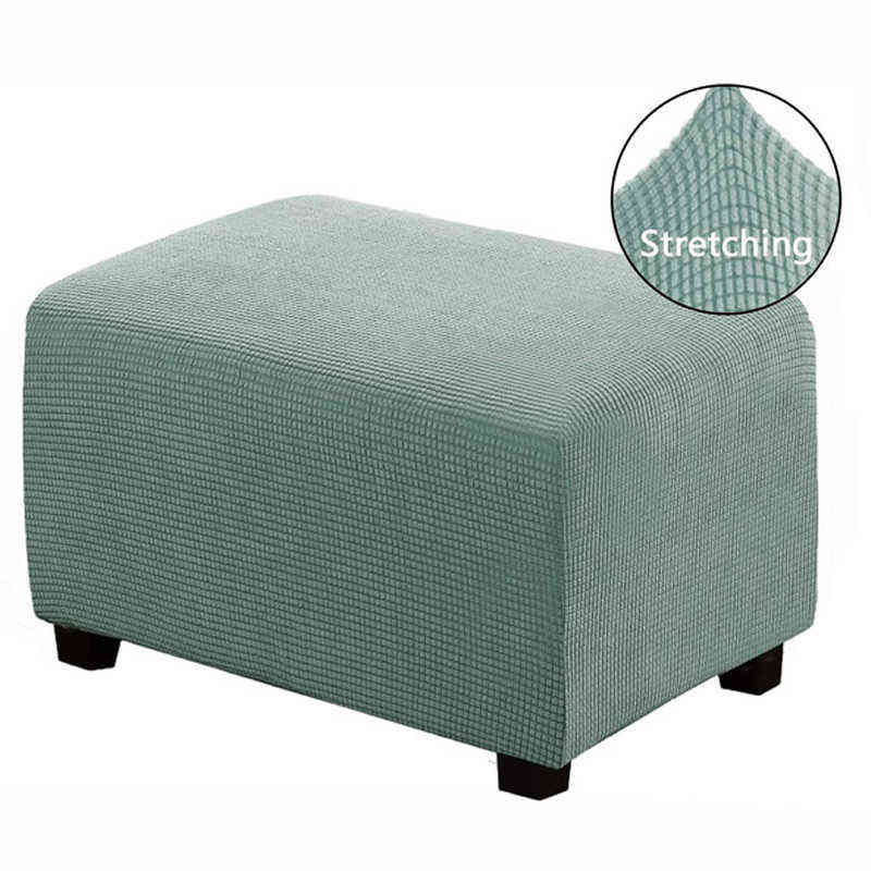 

Rectangle Jacquard Ottoman Stool Cover Elastic Footstool Sofa Slipcover Footrest Chair Covers Furniture Protector 211116