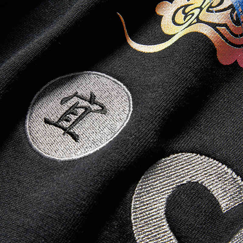 

men's hoodies & sweatshirts hooded sweatshirt, black casual cotton shirt, hip hop, fishprint kanji koi, harajuku, 7pya