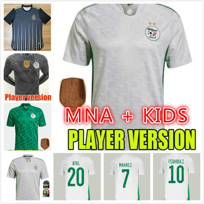 

2021 Algerie maillot de football SOCCER JERSEYS 2 Star HOME White MAHREZ BOUNEDJAH BOUAZZA 21 22 Algeria men kids kits Uniforms S-2XL, Black;yellow