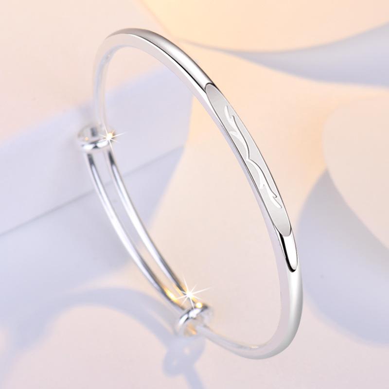 

Bangle Classic 925 Silver Plated With Antlers Design Cuff Bracelets Jewelry For Women Size Adjustable