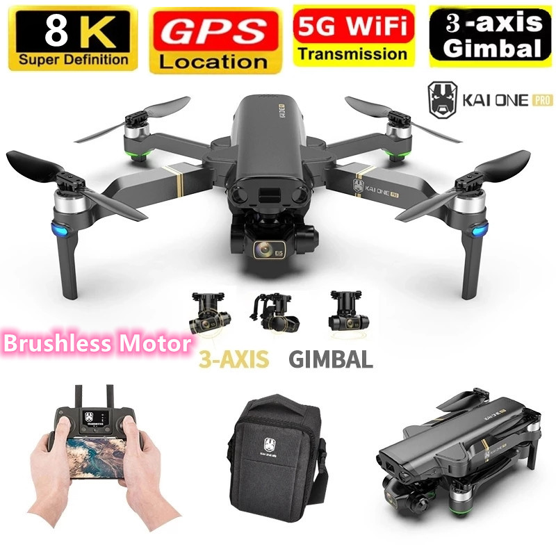 

Professional 8K HD Pixel Dual GPS 5G Three Axis Gimbal Camera Brushless Motor 1.8KM Drone GPS Location Follow Me RC Quadcopter, 8k with 1 battery