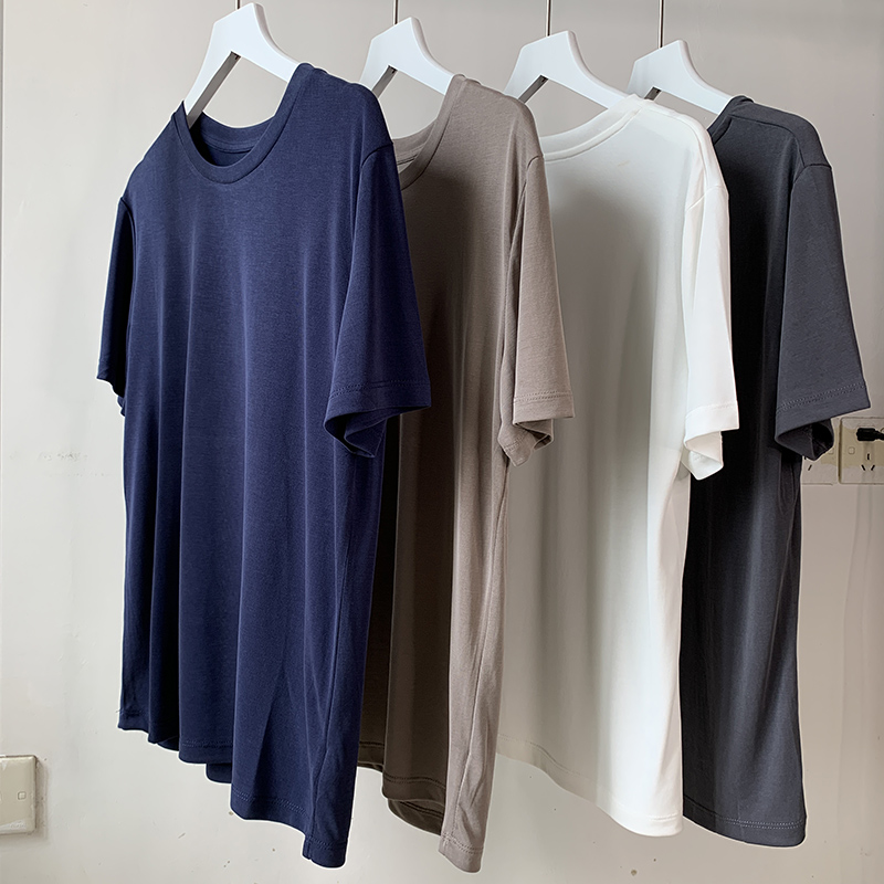 

High Quality Asian Style Basic Design All-match O-neck Short Sleeve Summer Brief T-shirt Casual Soft Tees Women Tops, Blue