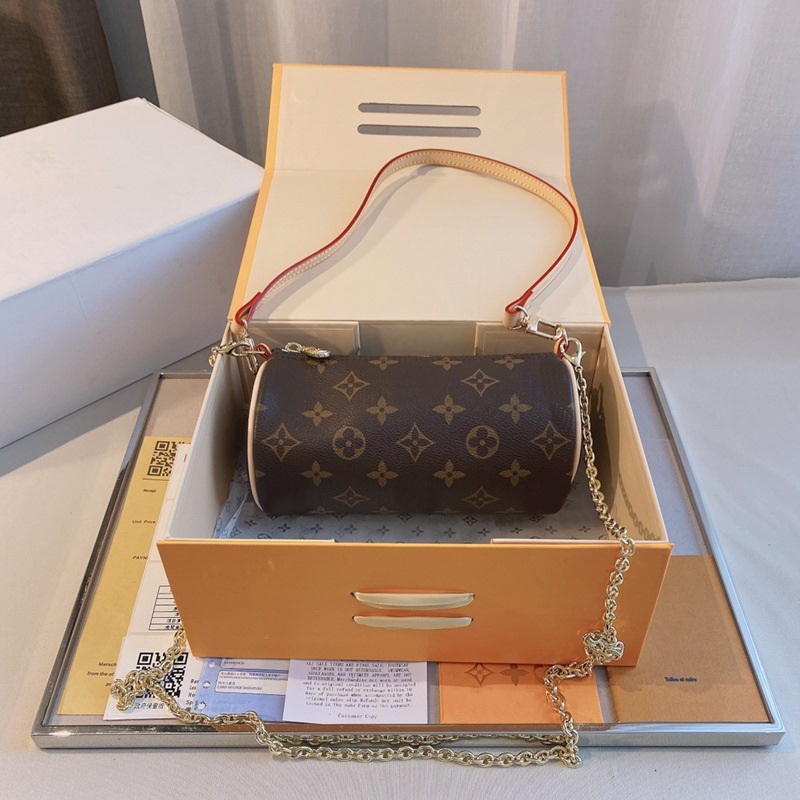 

Vintage cowhide Vitton Papillon BB Round chain crossbody bags totes handbags Luxurys Designers phone purses Vutton women fashion Saddle shou