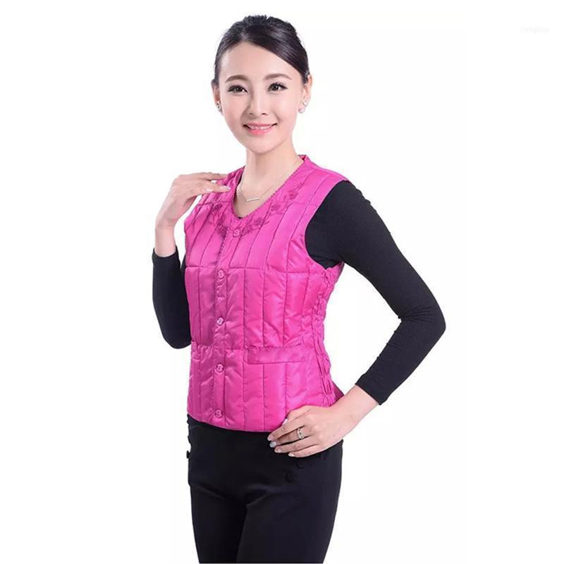

Middle-Aged Women Cotton Vest Autumn Winter Large Size 4XL Down Female V-Neck Loose Warm Mother Loaded C71, Purple