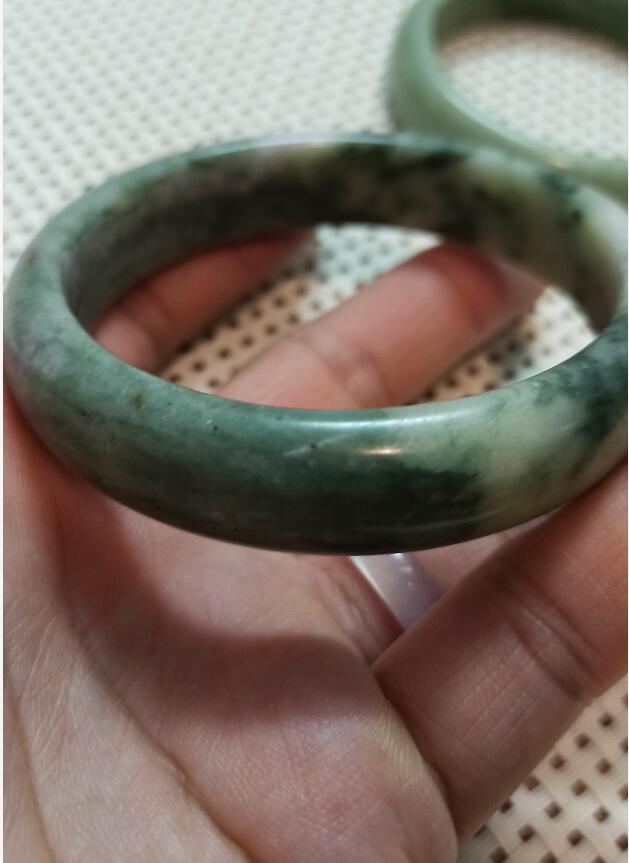 

56-62mm Natural Jade Bangle Bracelet Jewelry Stone Fashion Gift Delicate Bracelets Round Green Women Smooth New Arrivals X1, Black