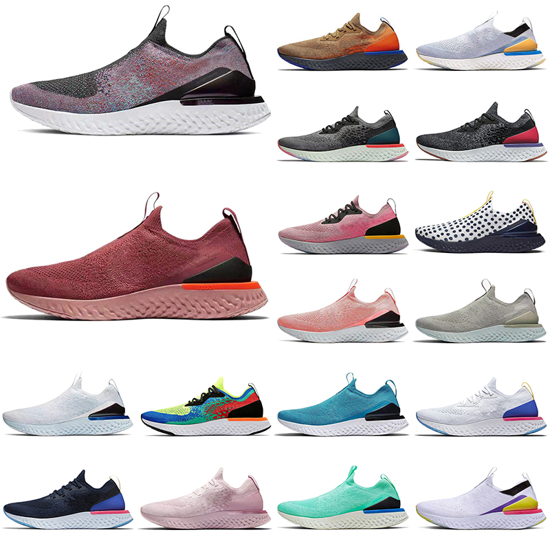 

React Epic Fly Mens Running Shoes Knit Triple White Black Pewter Purple Belgium Burgundy Silver Grey spots Pink Cookies Cream Women Sports Trainers Sneakers, Bubble packaging bag