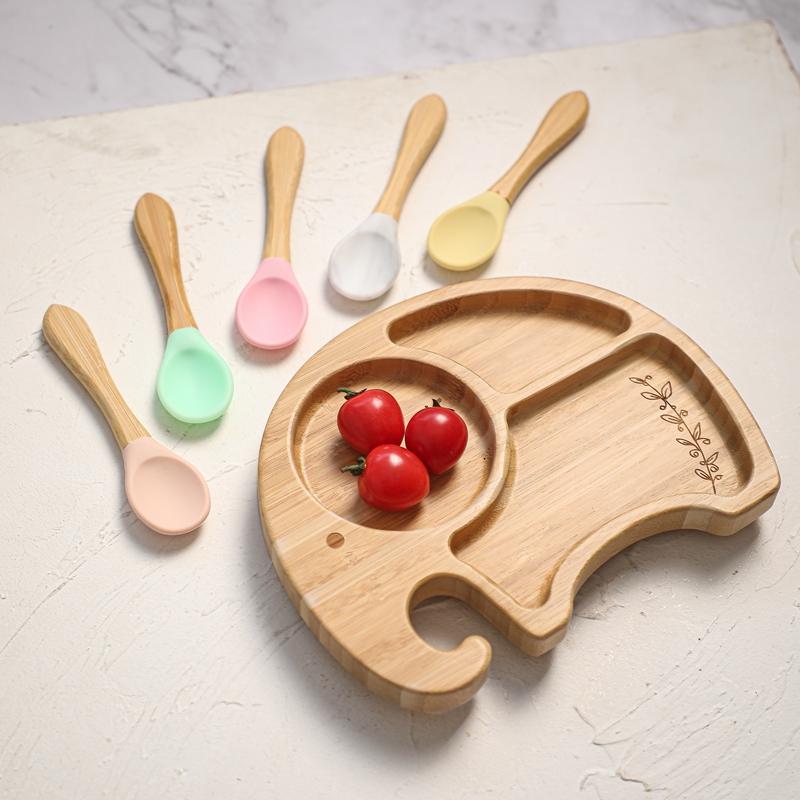 

Cups, Dishes & Utensils 1 Set Bamboo Wooden Dinnerware Baby Feeding Accessories Cartoon Animals Elephant Dinner Plate With Sucker Brithday G