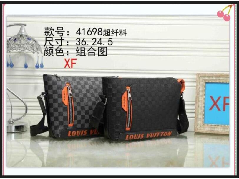 

2021 LV LOUIS bag VITTON mens briefcase business package leather shoulder bag messenger packages clutch handbag tote cro, Red;black