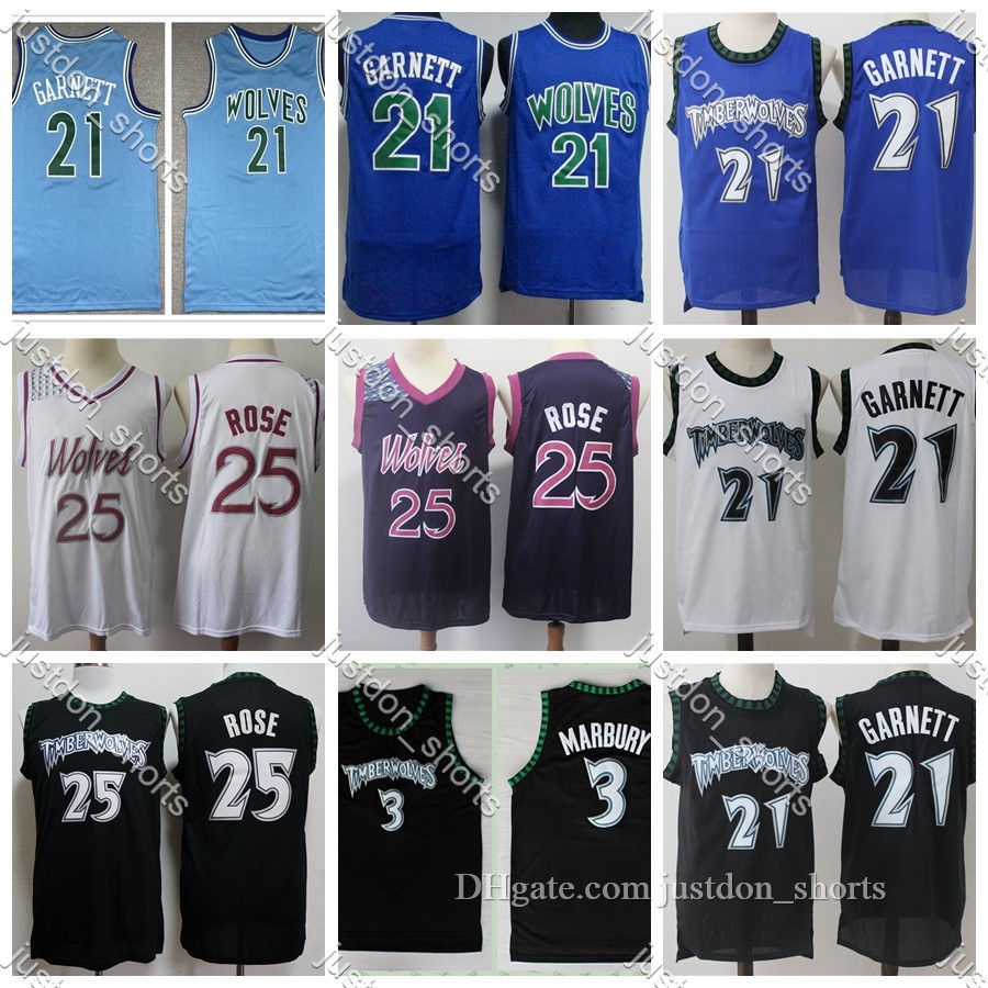 

Mens Vintage Derrick Rose 25 Kevin Garnett 21 Marbury 3 City Blue Edition Hot Press Mesh Basketball Jerseys Stitched Shirts Sweatpants, Like pics