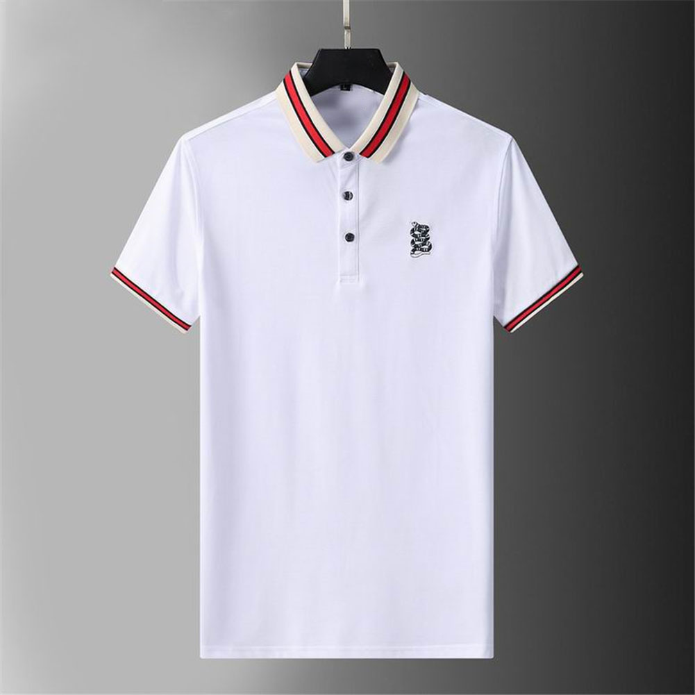 

2021Polo Shirt T-shirt Mens Snake Stripe Embroidered Print Letter Short Sleeve Classic Business Shirt Hoodie Mens Shirt 100% Cotton M-3XL, White;black