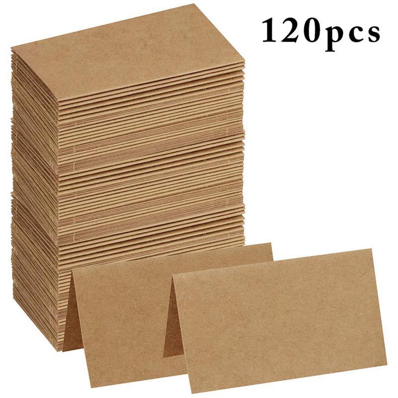 

Greeting Cards 120pcs Vintage Blank Kraft Paper Table Number Name Card Place Wedding Birthday Party Decoration Invitations