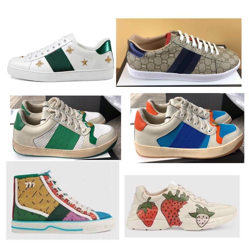 

Ace shoes Designers Tennis 1977 sneaker canvas Shoe washed jacquard denim Vintage casual Sneakers Rhyton daddy dirty top leather bee trainersshoes, New04