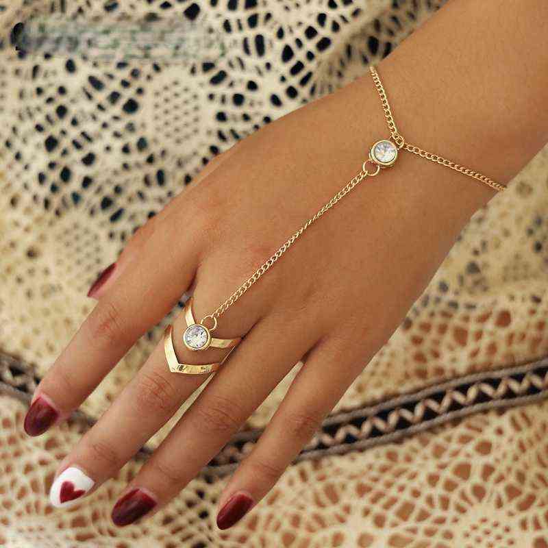 Gold Hand Chain Ring Bracelet Australia 