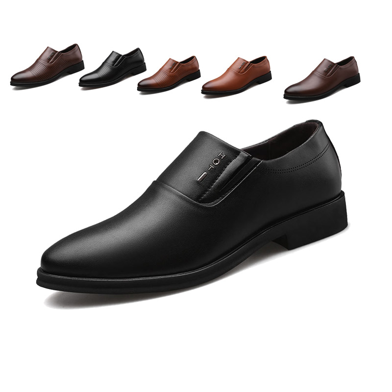 

Mens Dress Shoes PU Leather Fashion Men Business Loafers Pointy Black Shoe Oxford Breathable Formal Wedding Footwear, #4