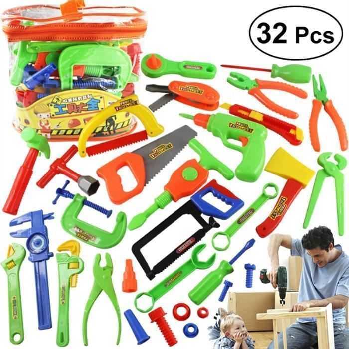 

Toy Repair Tool Play Set Hammer Screwdriver Bolt Kid Children Learning Cordless Drill Wrenc Pretend Simulation Garden Gifts LJ201009