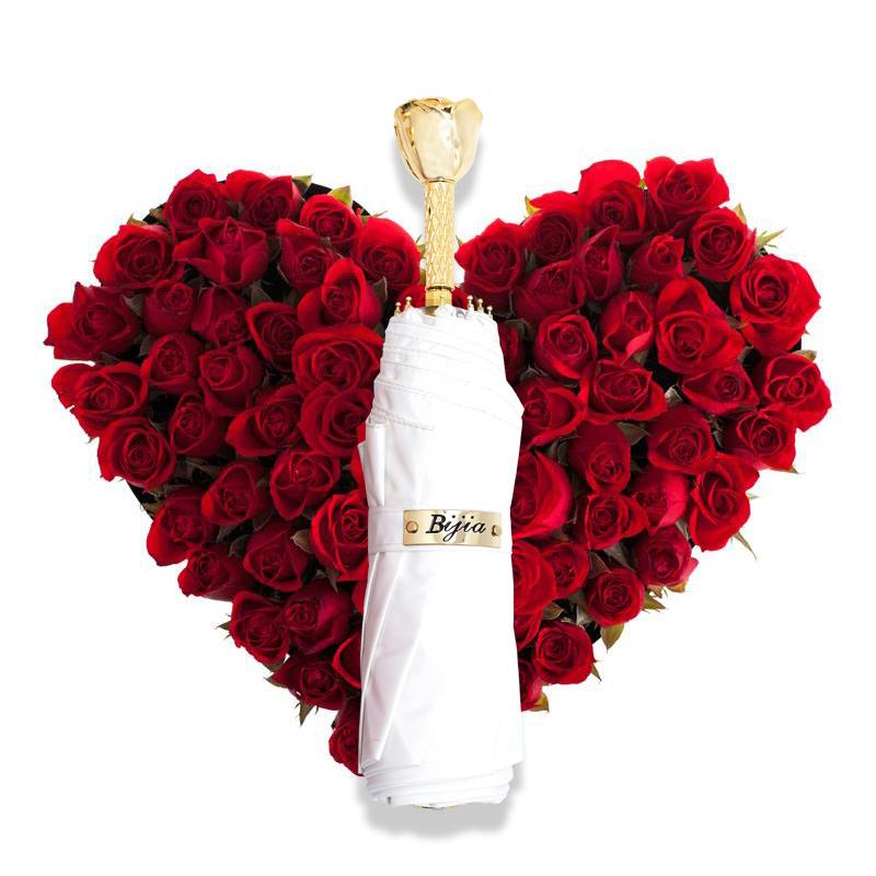 

Umbrellas Gold Rose Luxury White Umbrella Sun And Rain UV Protection Summer Outdoor Beautiful Cute Paraguas Gear U5M, Style 13