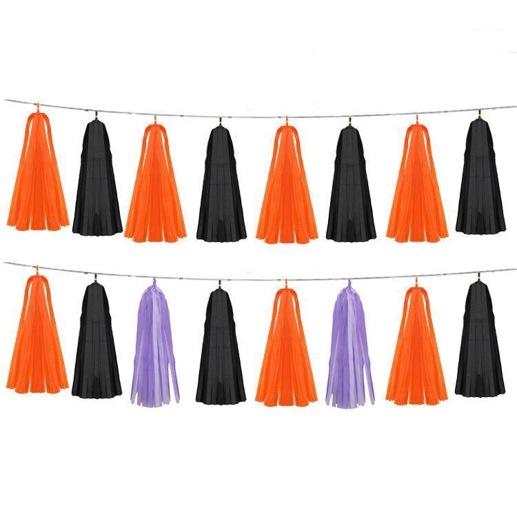 

Party Decoration Halloween Bunting El Shopping Mall Window Paper Tassels Holiday Ornaments Wholesale