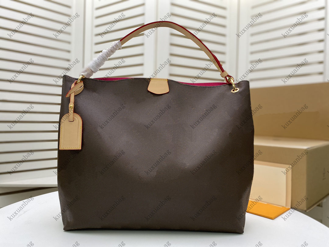 

Hot selling European and American style tote bag Women handbags Luxury Designer bags fashion large capacity Shoppingbag shoulderbag, Brown flowers fuchsia