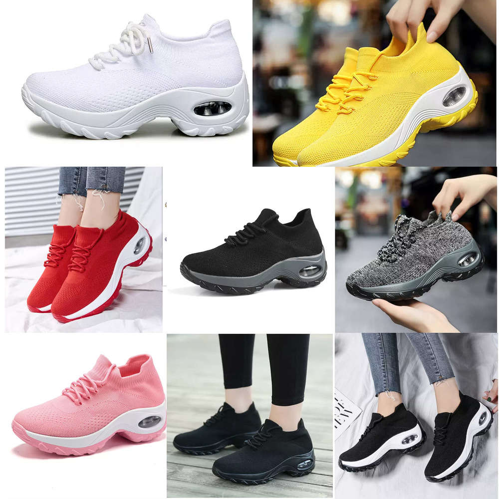 

cushion Casual shoes Large flying women's lace up air sports fashion rocker casual versatile socks EVNZ SS9G J6GG 6VD7, Black