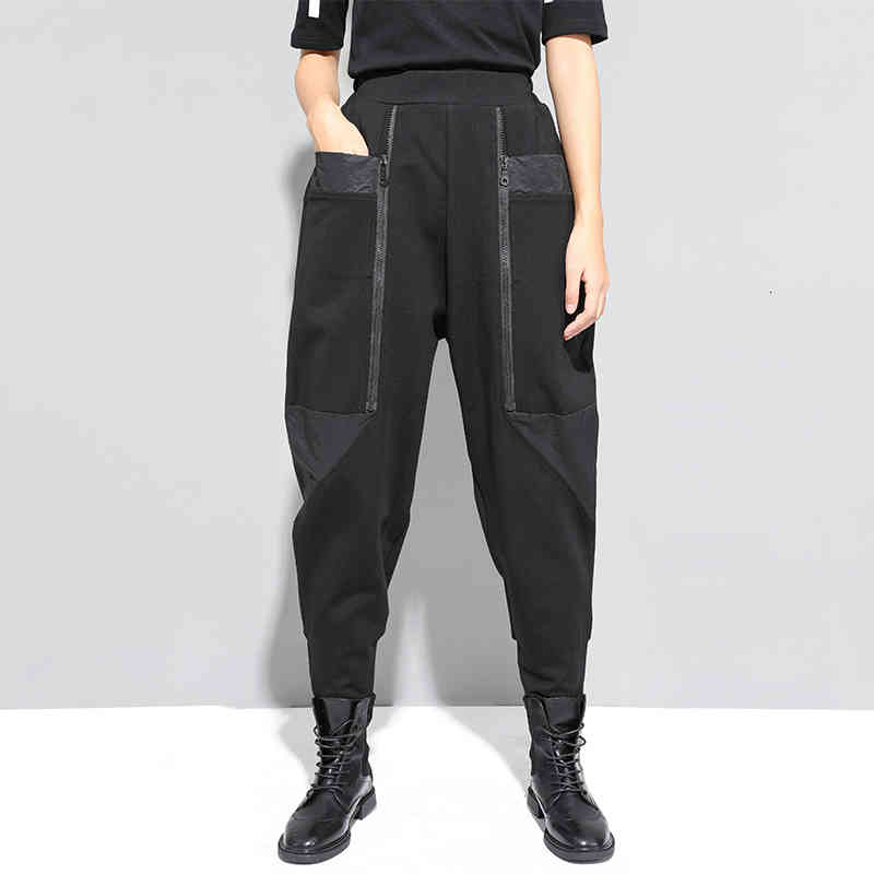 

Women's Pants & Capris Calça feminina folgada de cintura alta, calça harém nova moda para primavera e outono , streetwear wp144 S40P, 1# shoe box