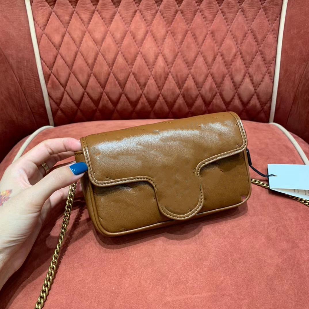 

Classic High Quality Leather Shoulder Bags with Ladies Fashion Chain Small Square Bag Print Crossbody Bag, Package