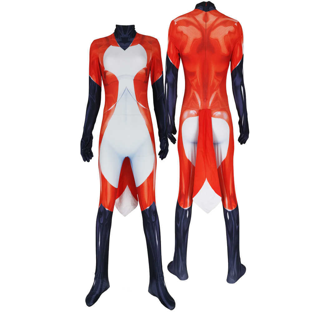 

Boys Girls Adults Kids Anime Rena Rouge Animal Superhero Cosplay Costume Halloween Plugsuits Zentai Bodysuit Q0910