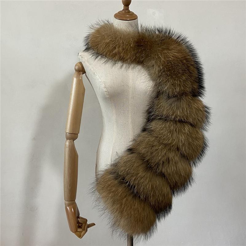

Women's Fur & Faux BEIZIRU Women Real Raccoon Silver Red Sleeve Ladies Fashion Natural One
