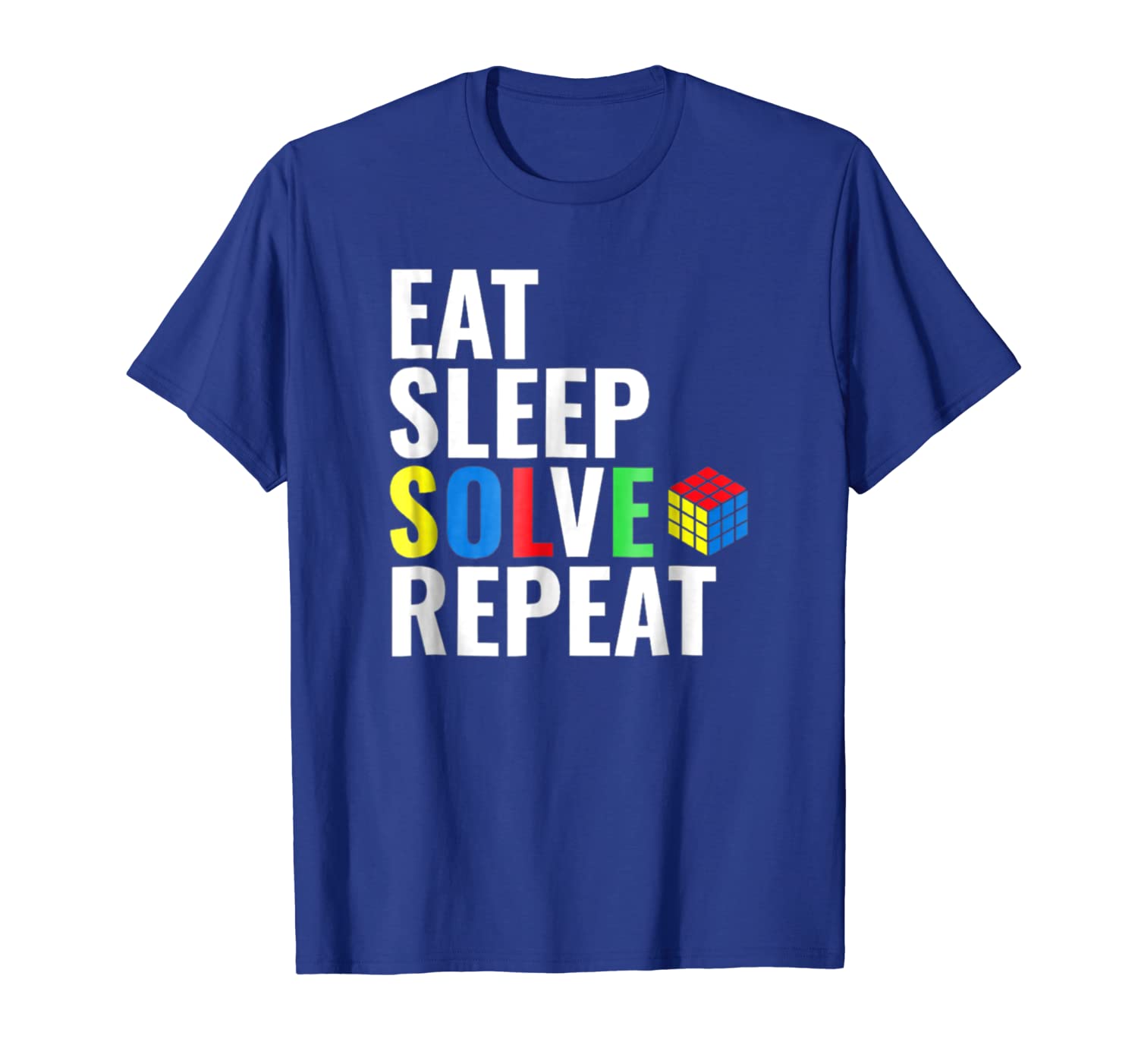 

eat sleep solve repeat rubik tshirt, White;black