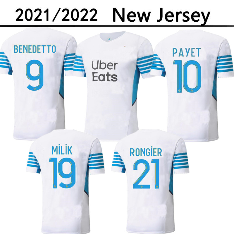

221 22 Marseille Soccer jerseys Olympique milik maillot de foot om 2021 2022 Camiseta PAYET THAUVIN BENEDETTO MEN football shirt