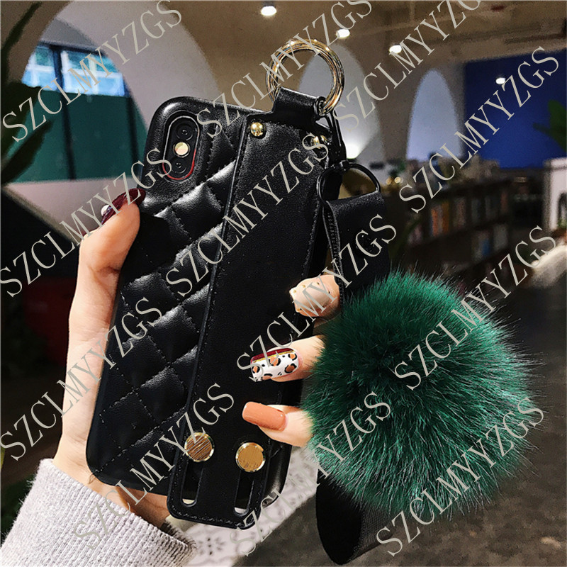 

Mytoto Fashion Wrist Strap Band Phone Case for iPhone 12 Mini 11 Pro Max 6 6s 7 8 Plus X XR XS Max Luxury Leather Back Cover Fund Coque Cases, Black