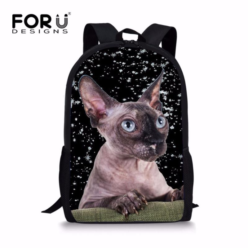 

Pretty Crazy Cat School Bag For Teenager Girls Cute Kids Puppy Pug Dog Schoolbag Personalized Children Bookbag Bags
