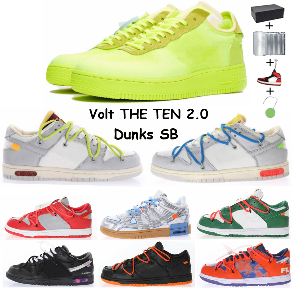 

2021 New Off Authentic Dunks SB 01 of The 50 05 Collection Sail shoes Rubber White X Volt TEN 2.0 Chicago Black Pink Orange Blue Shoes 20 Men Women Sports Running Sneakers, 25