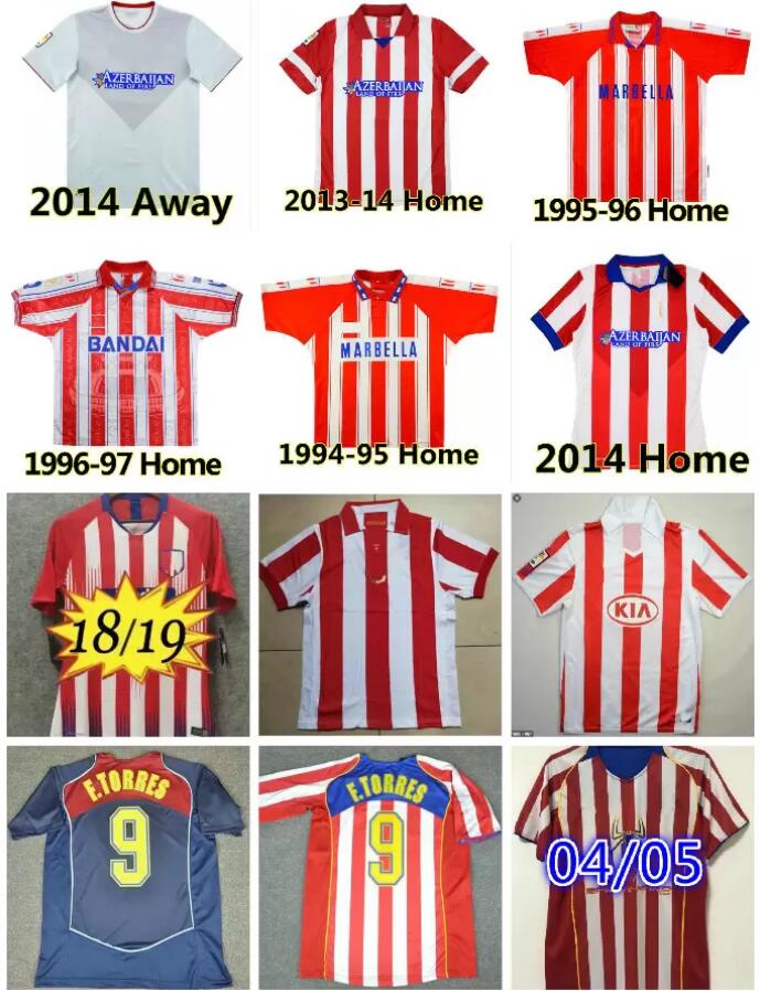 

Atletico Madrid 1994 1995 1996 1997 2003 2004 2005 Retro Soccer Jerseys home 10 11 13 14 15 18 19 F.TORRES vintage Camiseta de futbol classi, Black;yellow