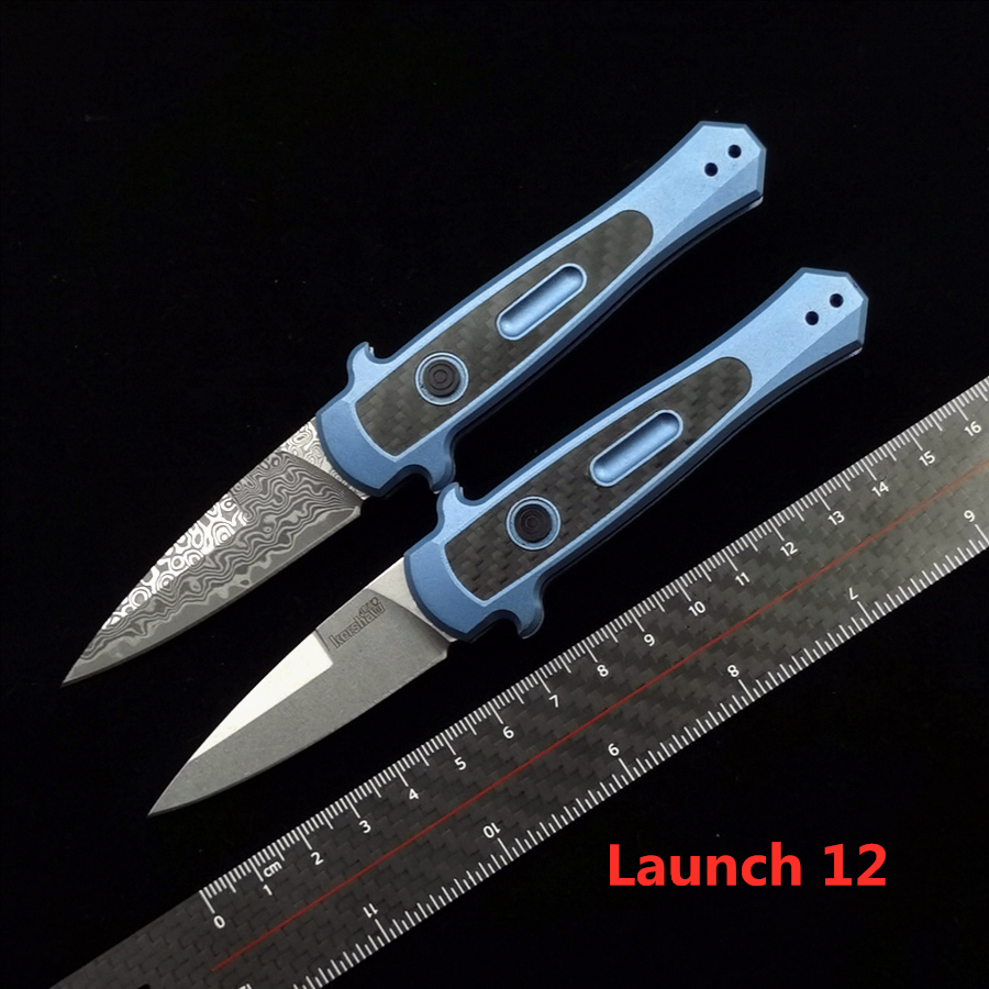 

Kershaw 7125 Launch 12 AUTO Folding Knife 2.5" Stonewashed CPM-154 Spear Point Blade, Black Anodized Aluminum Handles w/ Carbon Fiber Inlay
